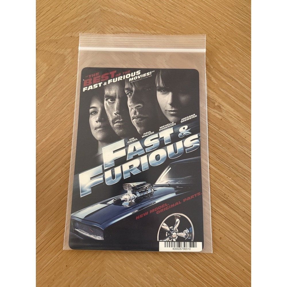 FAST & FURIOUS - BLOCKBUSTER VIDEO SHELF‎ DISPLAY BACKER CARD 5.5"X8" -NO MOVIE